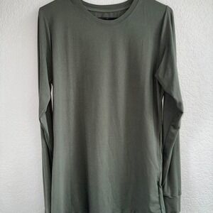 G7 Performance Mens XL Long Sleeve Shirt Olive Green Athletic Crew Neck XL